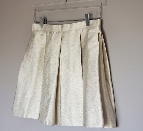 Dress the Population Metallic Pleated Mini Skirt Size Small - Picture 3 of 8